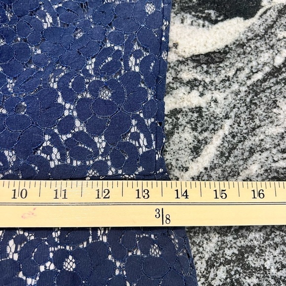 JASMINE lace over navy sleeves mini dress with back cut out - Picture 15 of 16